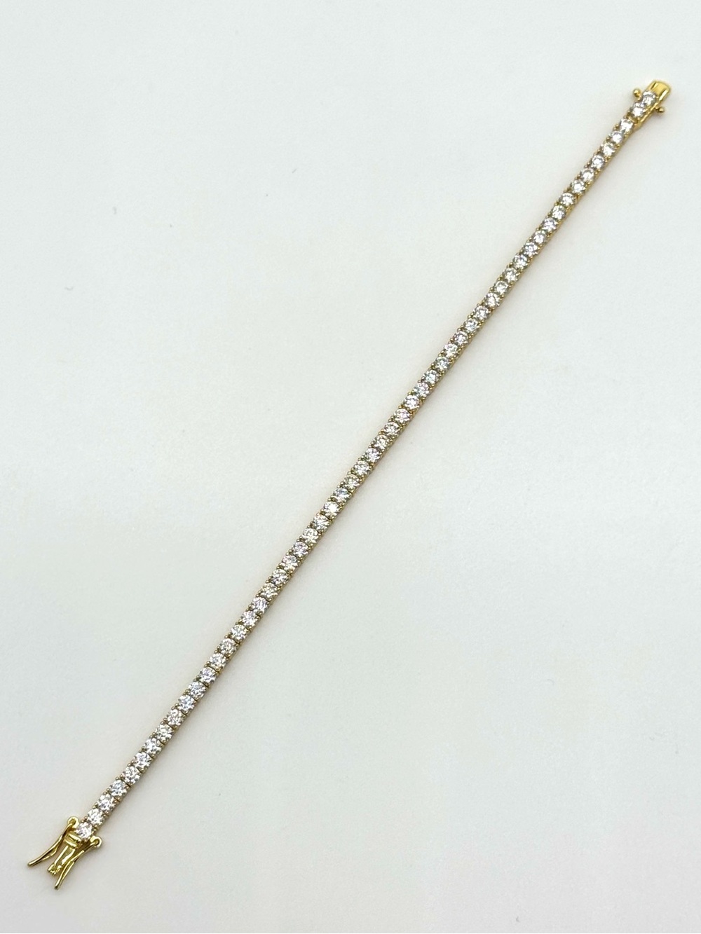 18K Gold Plated, 5.6CTW, 3MM, Moissanite Tennis Bracelet - 7”